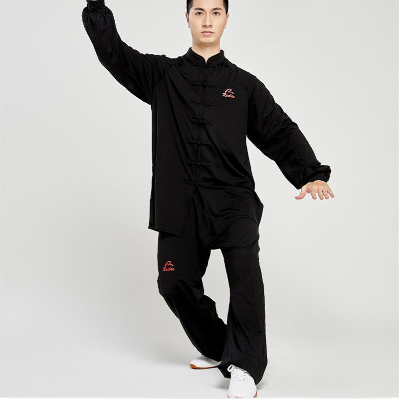 运丰太极服牛奶丝加绒保暖女秋冬太极练功服套头晨练武术表演服
