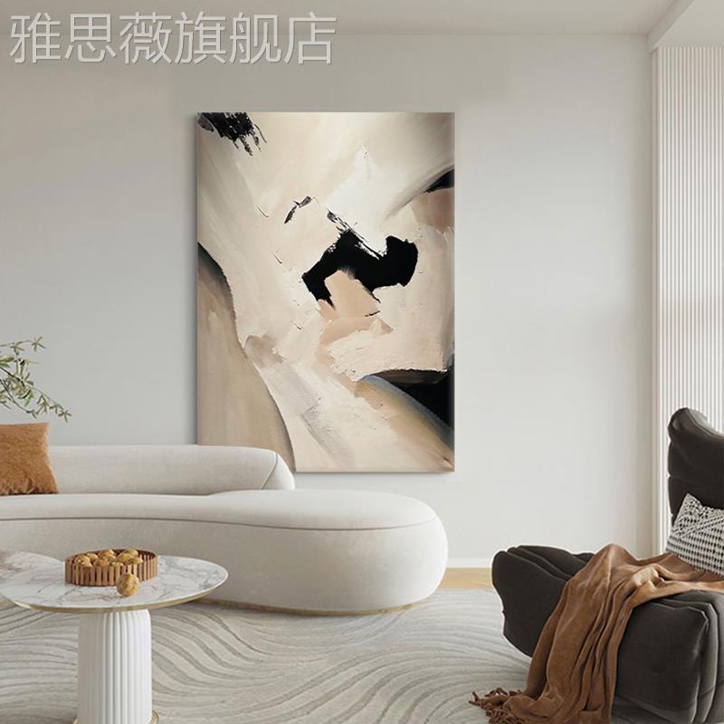 网红侘寂饰风肌理画抽象客厅x玄关手绘油意画装画现代简约式极简