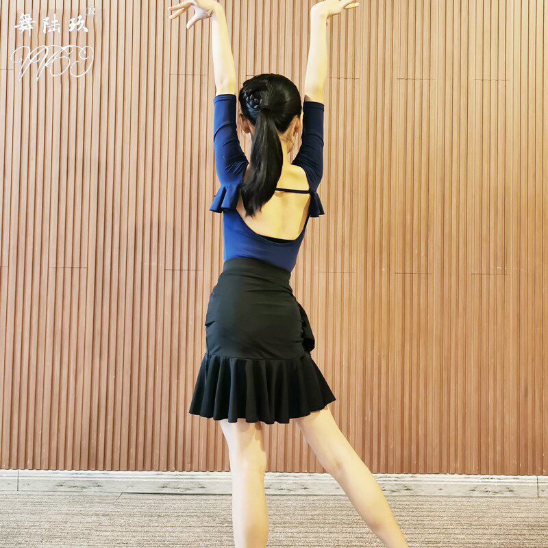 舞69儿童拉丁舞练功服女儿童新款舞蹈服装训练服少儿拉丁舞服女孩