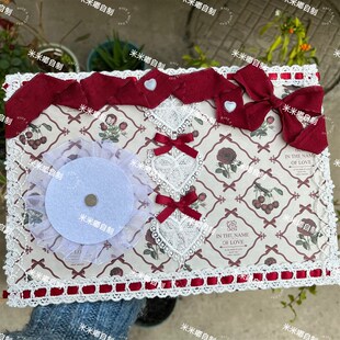 痛板成品酒红色定制丝带痛板定制成品痛包扎包吧唧小卡收纳可爱