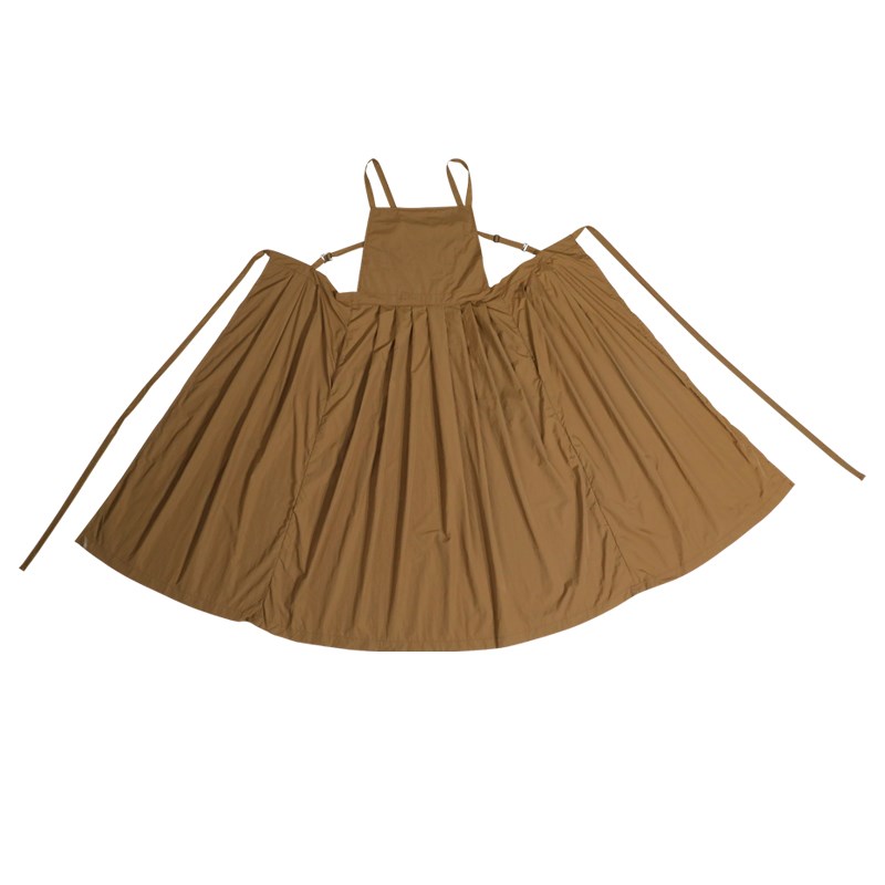 长款防泼水百褶围裙 韩版厨房家用做饭加长餐饮烘焙咖啡店工作服