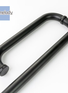 Me-H007 经典304不锈钢浴室玻璃门把手淋浴房圆管哑黑色L型大拉手