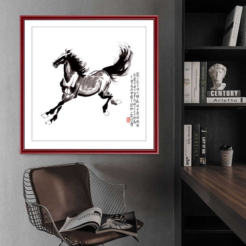 徐悲鸿奔马图国画中式客厅沙发背景装饰画公司办公室挂画玄关壁画,家居饰品,国画,淘宝优惠券,粉丝福利购,淘宝优惠卷