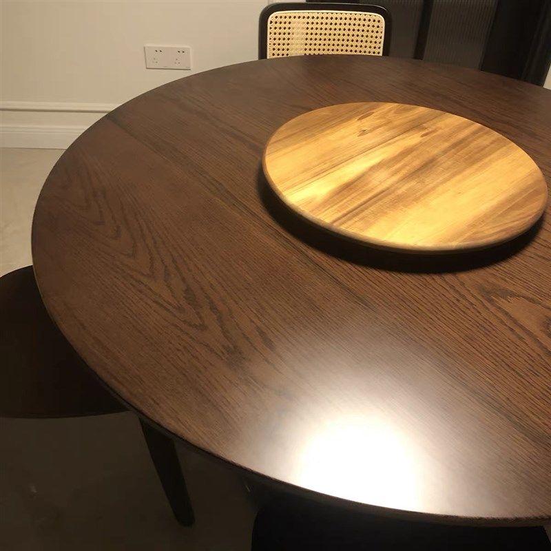 圆桌面板圆桌板橡木板胡桃木黑胡桃木板家用圆桌面折叠圆桌面定制