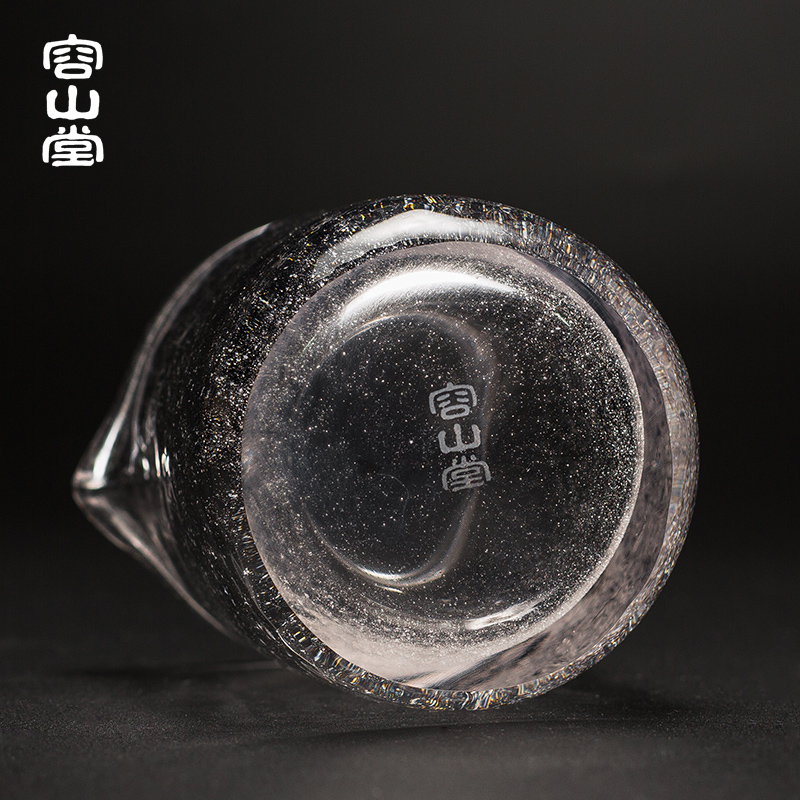 容山堂随形水晶玻璃公道杯加厚琉璃分茶器大茶海透明功夫茶具配件