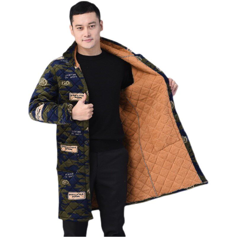 罩衣男款工作服防水秋冬加绒加厚罩衣女男士加肥大码长款有袖围裙