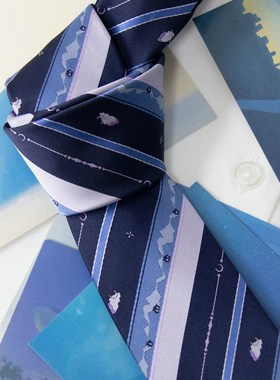 [Pantevilla]梦神Dk/Jk Tie男士蓝色学院风学校用品学生制服衬衫