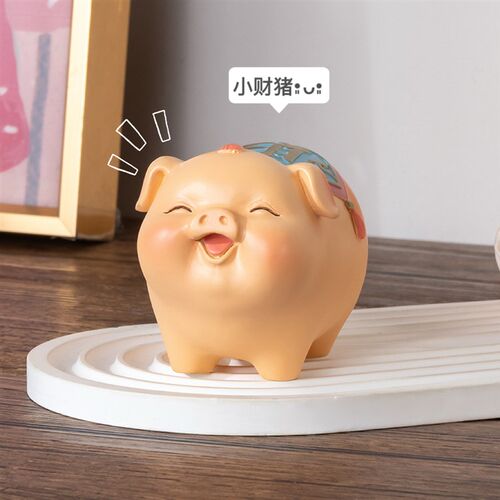 呆萌猪全铜摆件《小财猪》客厅酒E柜办公桌高档装饰品日常送礼