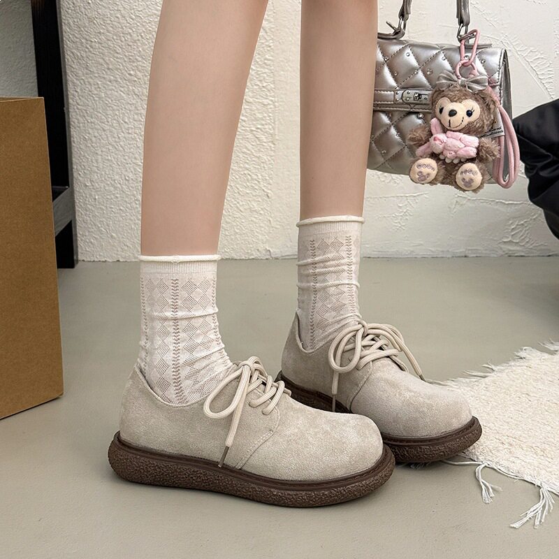 时尚复古厚底软皮勃肯鞋女2026春秋新款休闲百搭轻便软底休闲单鞋