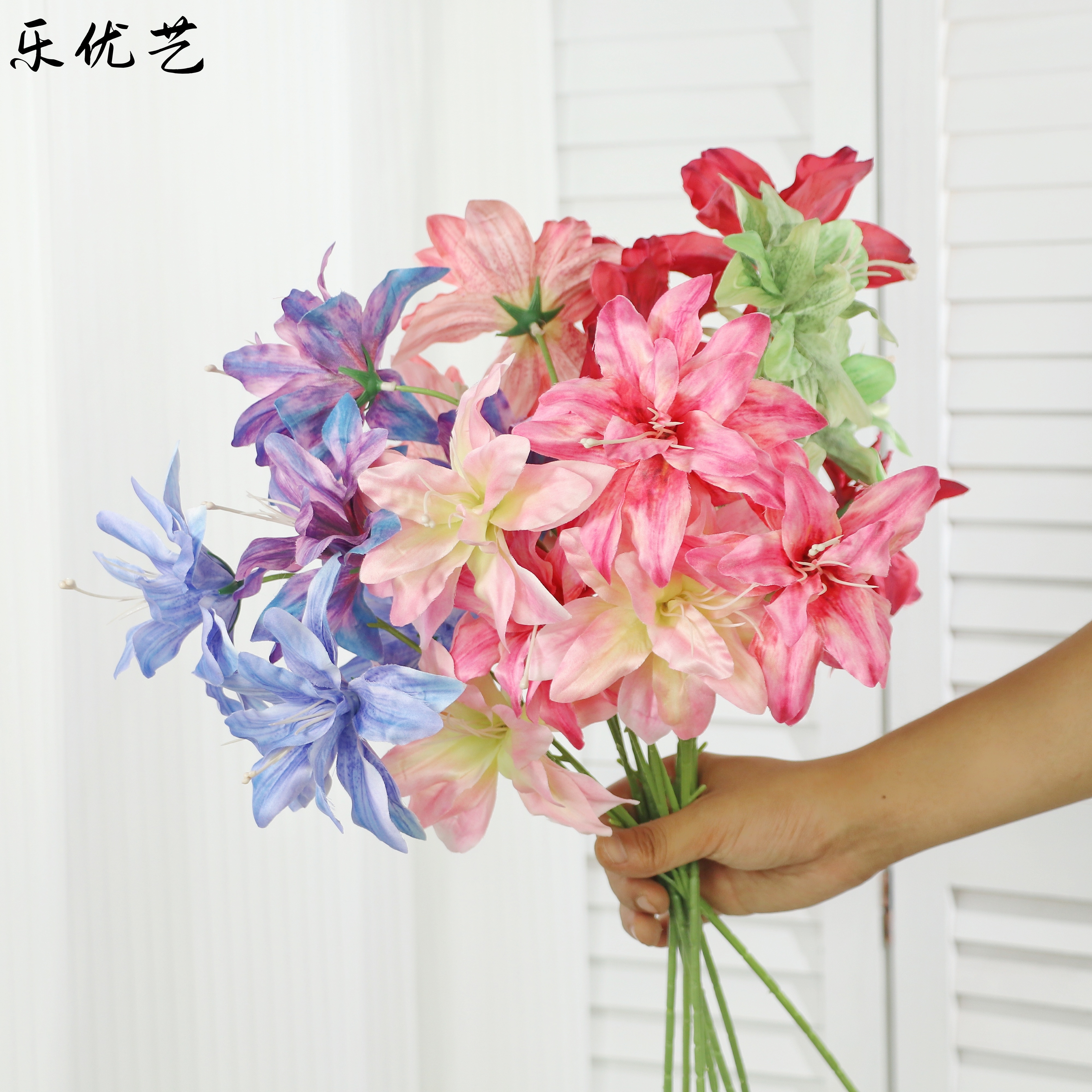 仿真百合花假花束客厅餐桌装饰