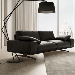 办公室沙发简约现代直排三人位接待商务会客沙发老板贵宾真皮沙发