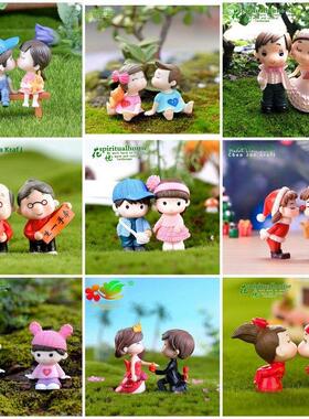 情侣小公仔新郎新娘婚庆摆件微景观创意工艺品蛋糕装饰圣诞节礼物