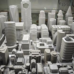 将作手造水泥建筑鱼缸水族布景造景失落城市房屋楼群沉水斗鱼缸