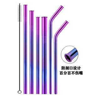 国标316防画伤不锈钢吸咖啡过滤搅拌两用简约可循环使用吸管