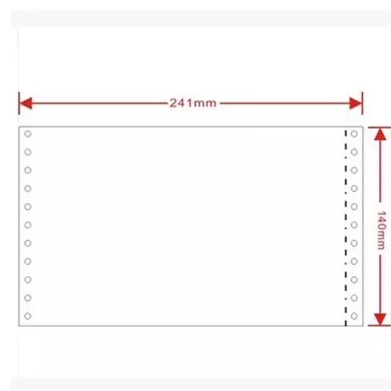 吉翔记账凭证纸单联电脑打印纸240*140一联二等份空白针式连打纸
