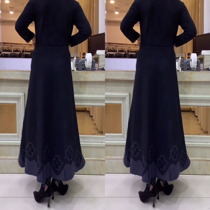 2021秋冬新款针织半身裙长款百搭洋气修身显瘦大摆裙女妈妈广场舞