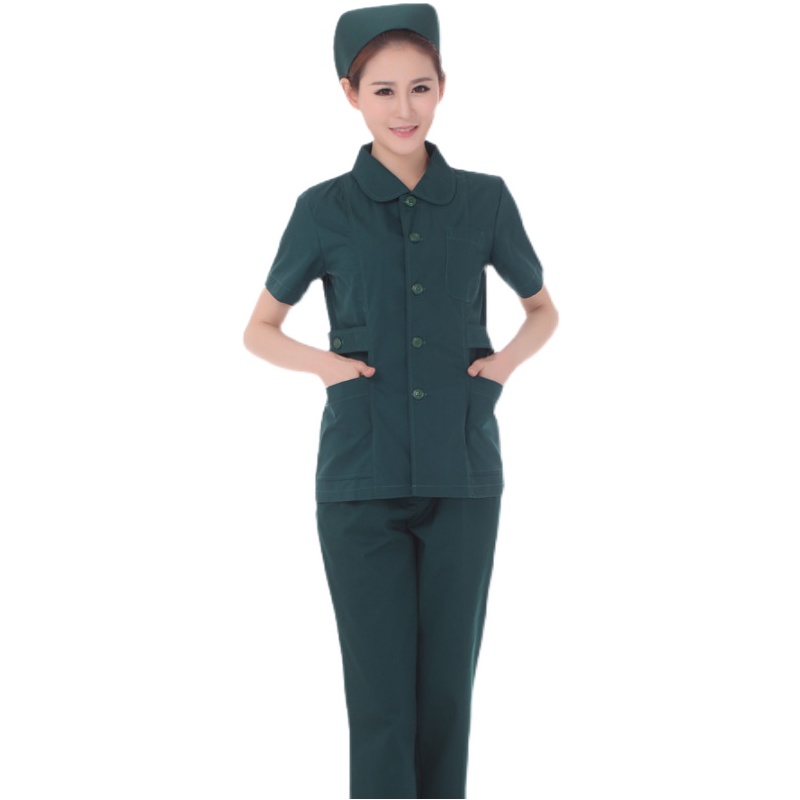 120急救服长袖短袖男女分体套装急诊护士服手术室医生墨绿工作服