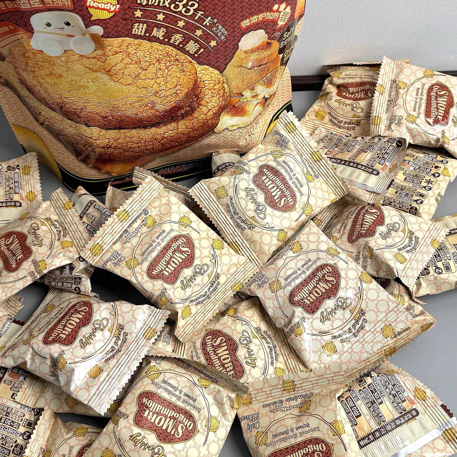 山姆烤棉花糖风味糕饼棉花糖夹心脆户外便携小零食代购官方旗舰店