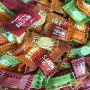 网红维C陈皮含片清凉 维C金梅片小零食百香果味 海盐薄荷糖果