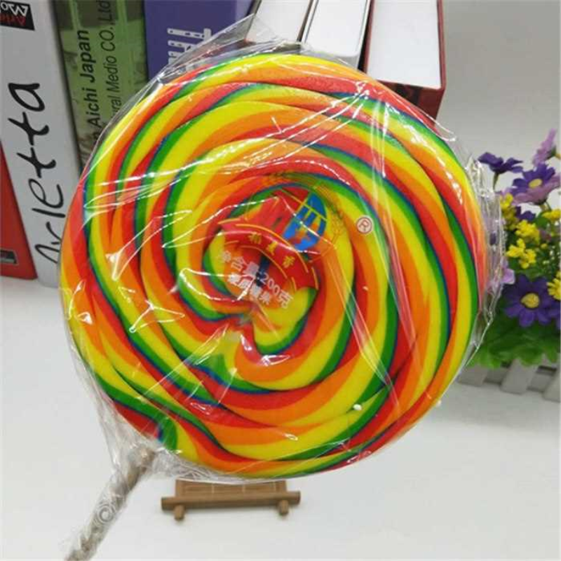 彩虹棒棒糖超大波板糖硬糖90后怀旧零食圣诞节糖果200克女生礼物