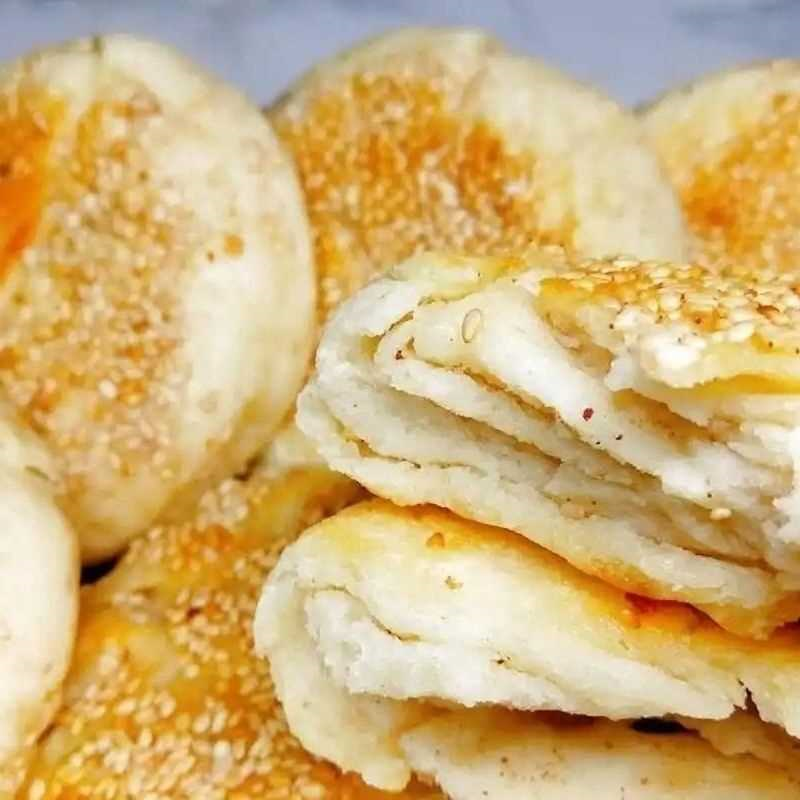 天津千层烧饼麻酱椒盐烧饼老北京烧饼千层饼主食小吃芝麻五香早餐