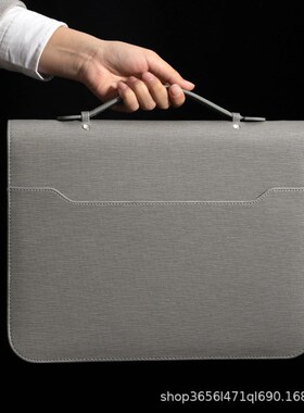 商务手提拉链经理夹皮制文件包销售手拎公文包记事本子定 制logo