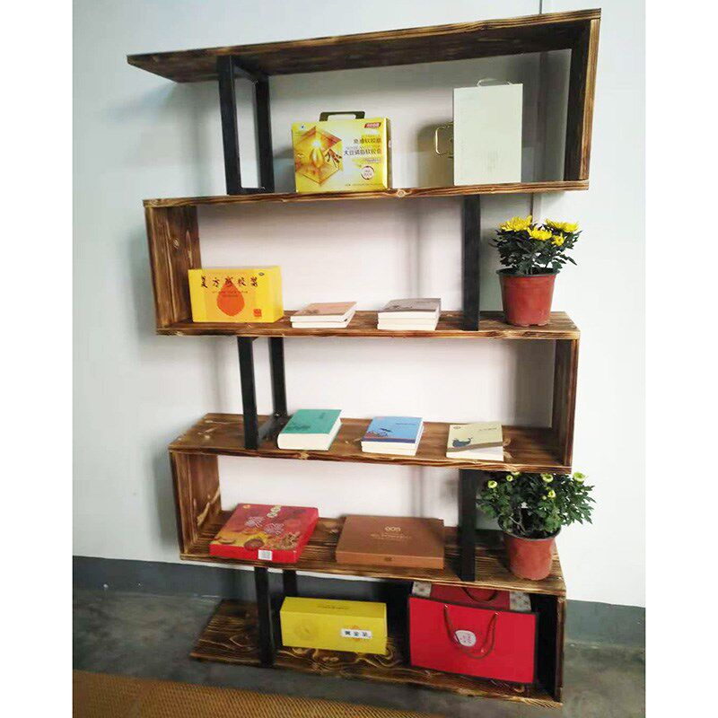 简易书架现代书柜储物柜陈列柜精品展示柜客O厅隔断屏风钢木置物