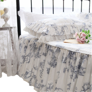 床单床罩床裙 田园公主风全棉单双人单件床裙式 法式 韩式