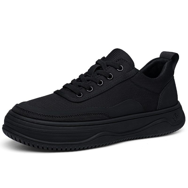 男鞋2025年春季新款休闲鞋子潮流百搭透气防臭软底黑色男士运动鞋