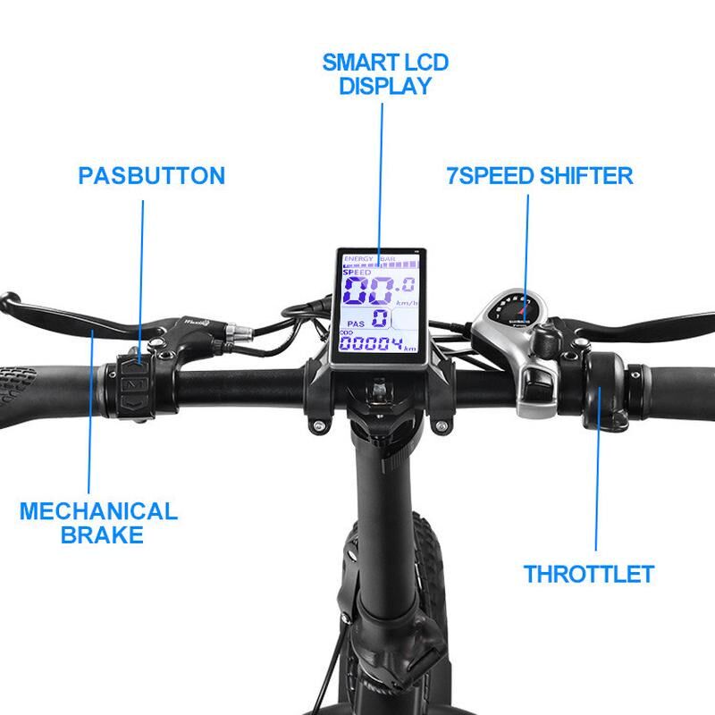 20寸电动雪地自行车助力折叠变速胖胎锂电休闲越野学生电动山地车