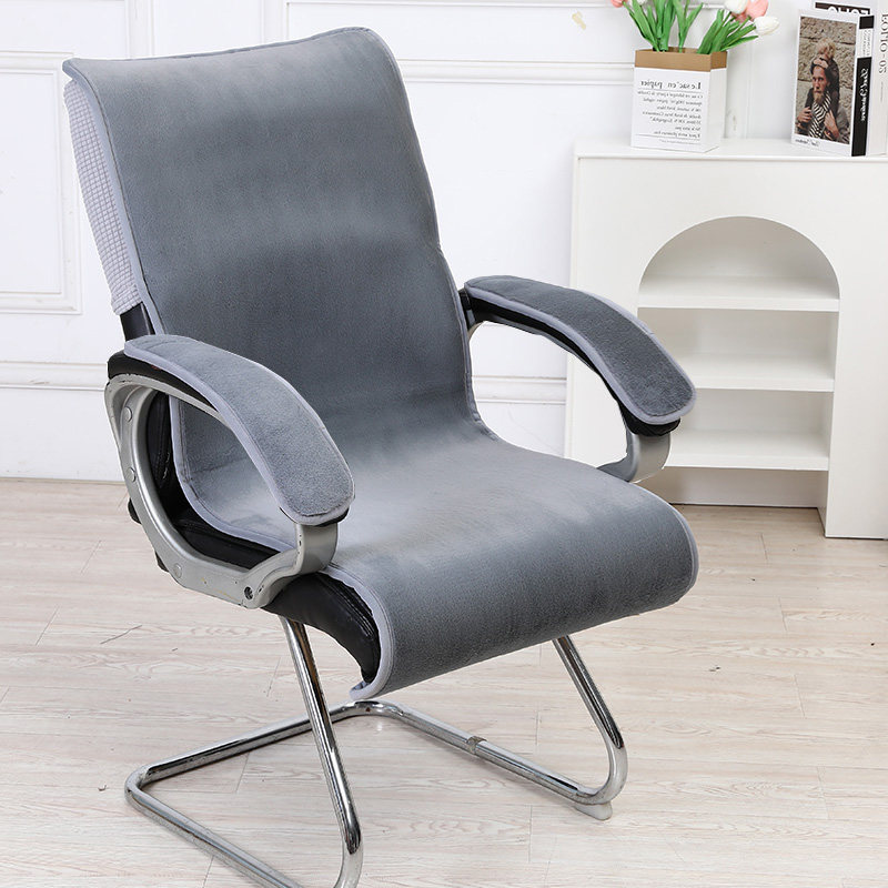 冬季毛绒坐垫靠垫一体办公室久A坐垫子冬天椅子电脑座椅靠背屁垫