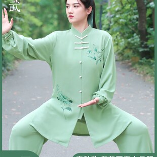 李武女子新夏太极套装,禅少年武术表演,八段锦练拳套装,可日常穿