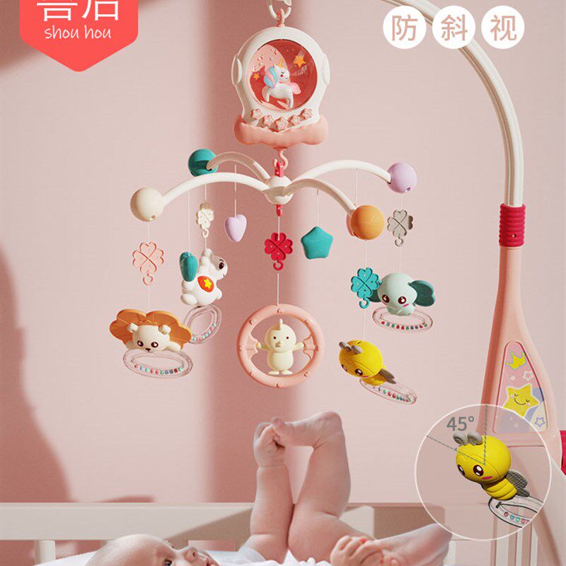 宝宝音乐床铃婴儿新生益智床头z旋转摇铃悬挂安抚推车玩具挂件吊