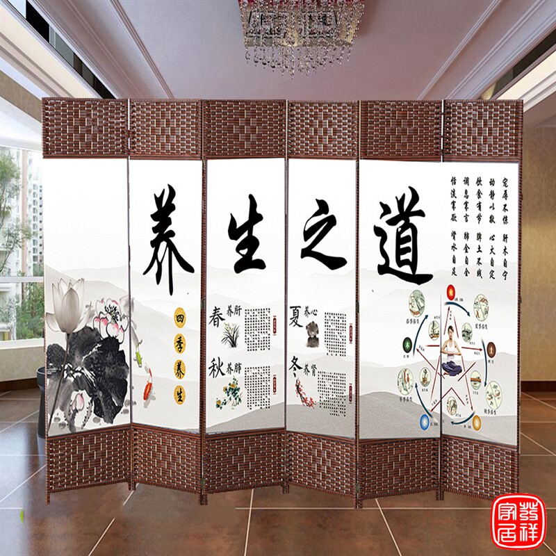 屏风隔断客厅美容院n推拉折叠移动布艺折屏养生馆隔断简易装饰门