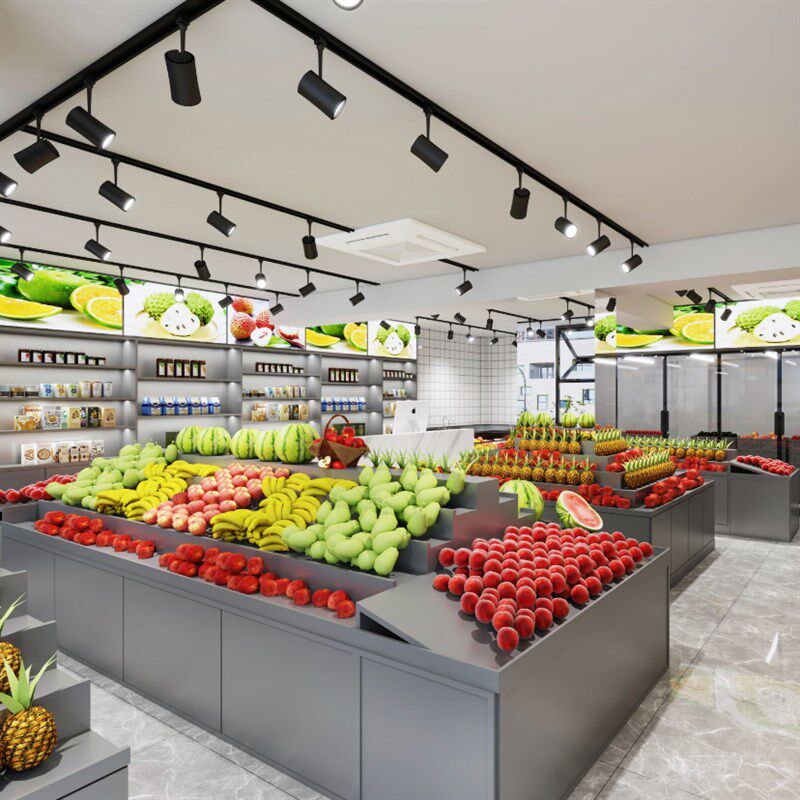 水果货架展示架多层阶梯式货架果蔬陈列架钢木台阶架子.靠墙展示