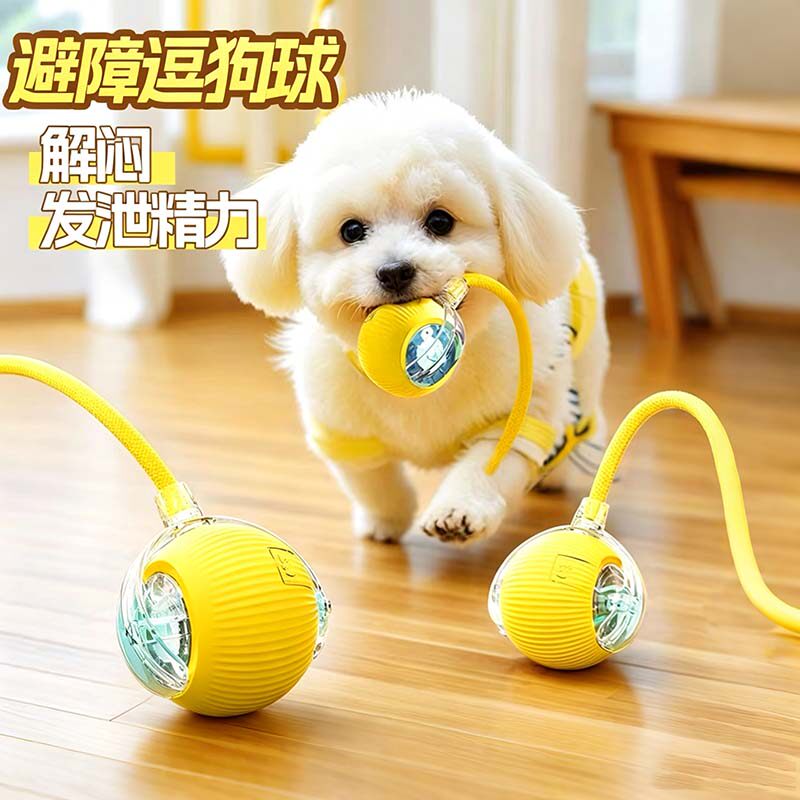 狗狗玩具自动遛狗球耐咬自嗨解闷宠物电动智能逗狗神器小狗跳跳球图片