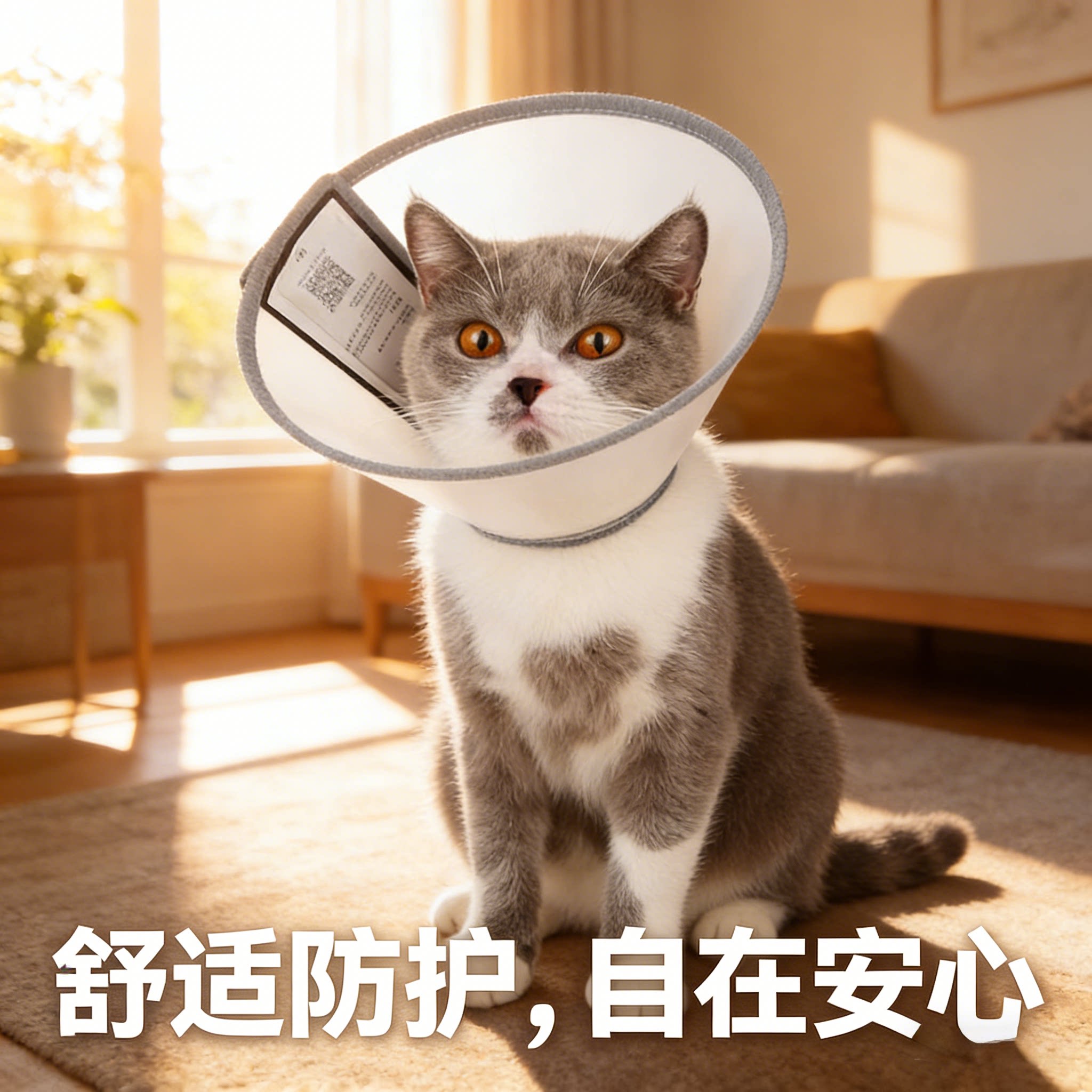 猫咪伊丽莎白圈驱虫绝育防舔专用猫头套可调节小型犬狗狗防水脖圈