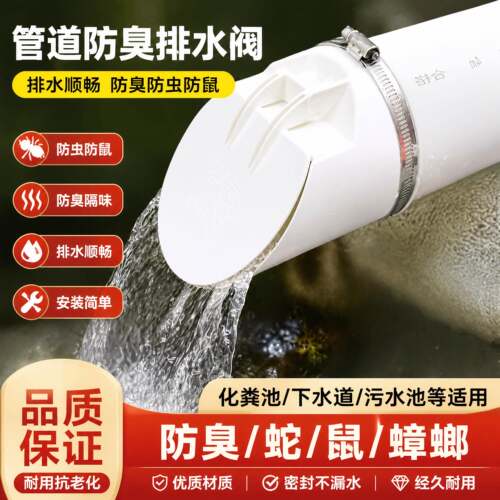排水管道防臭神器下水管返止逆阀封口盖地漏化粪池反水防鼠110pvc