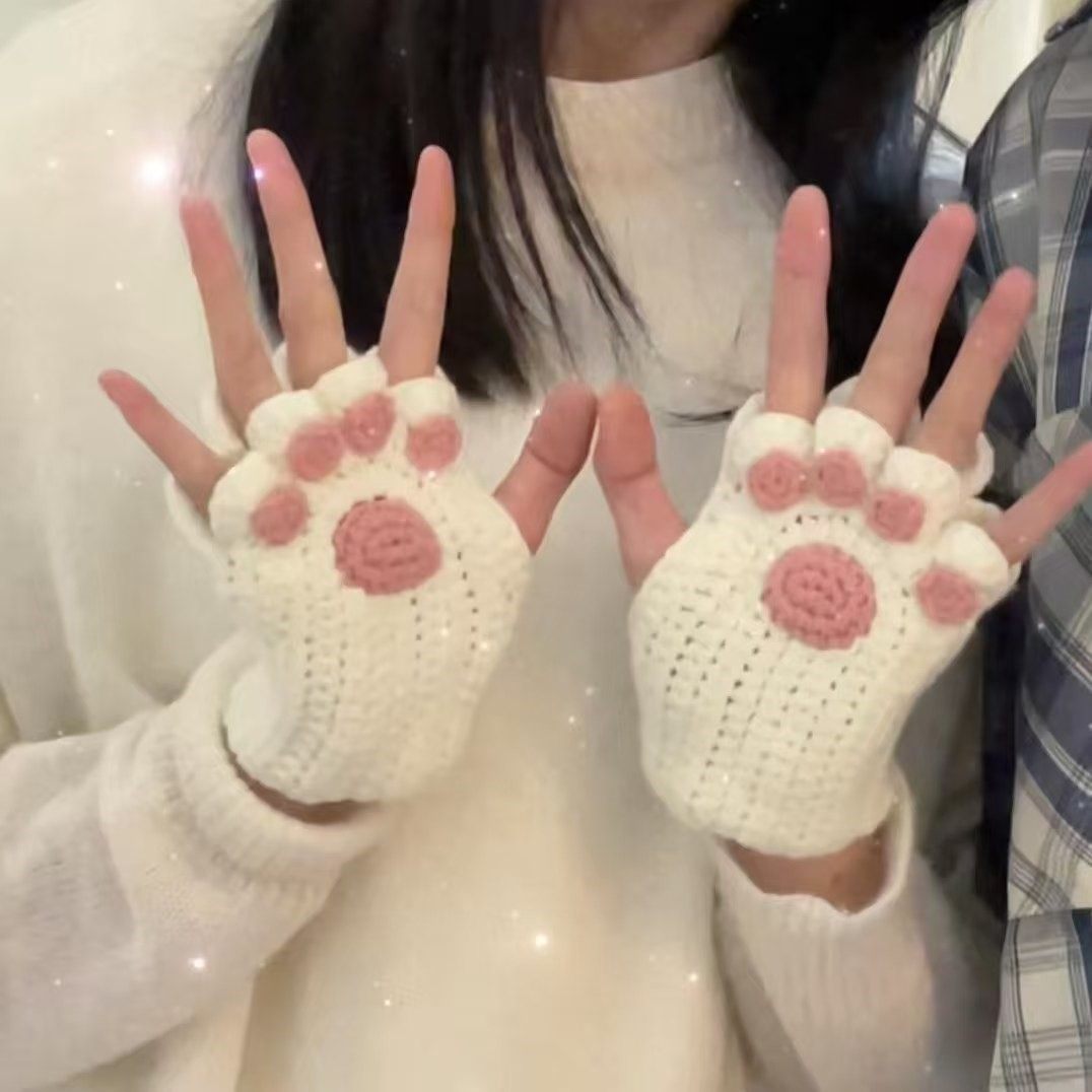 猫爪手套毛线手工diy材料包冬季保暖新年情人节送女朋友闺蜜礼物,服饰配件/皮带/帽子/围巾,DIY编织材料包,淘宝优惠券,粉丝福利购,淘宝优惠卷