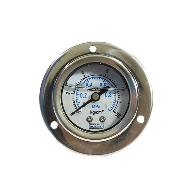 。YN40ZT轴向带边耐震真空压力表抗震10KG/-0.1-MPA油压表水压表