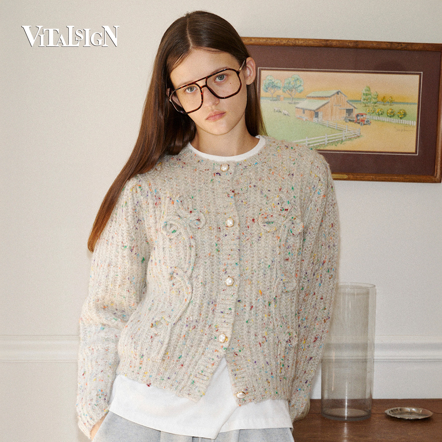 VitalSign新款女款羊毛针织开衫
