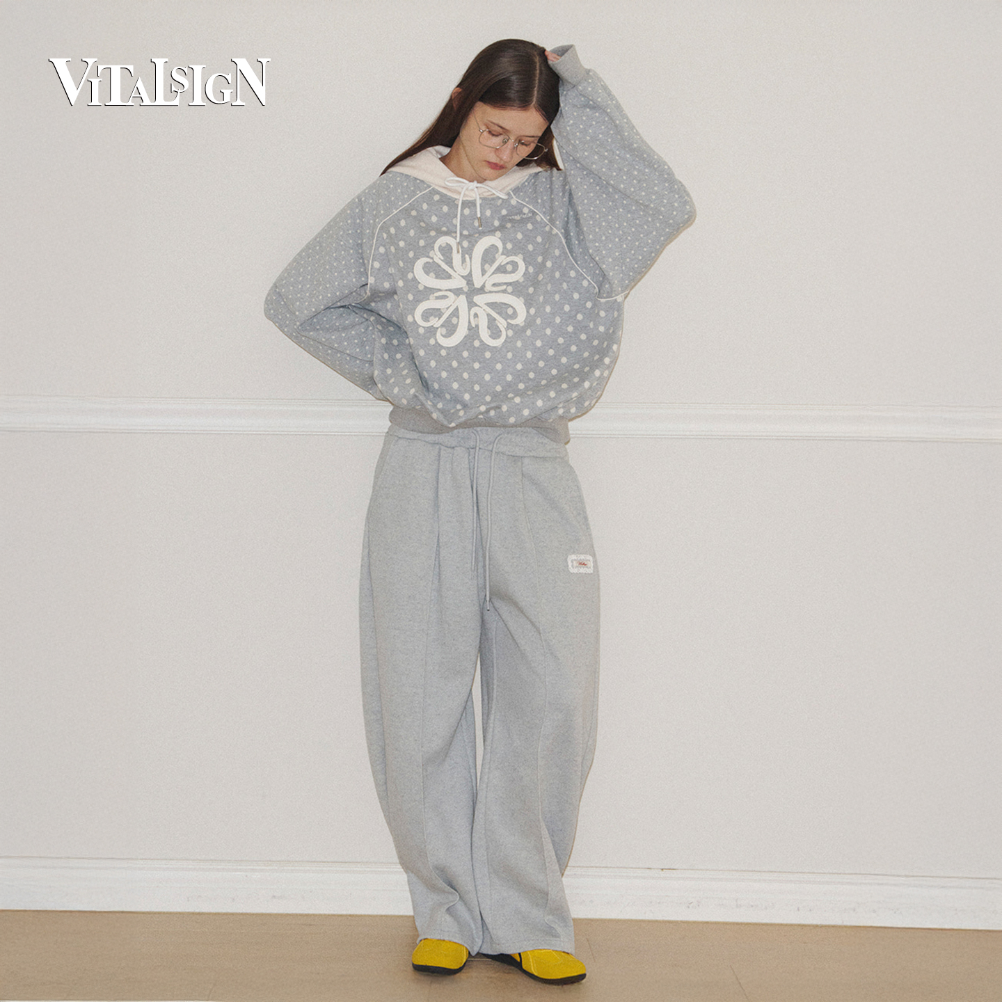 VitalSign印花圆领休闲卫裤