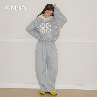 VitalSign印花圆领休闲卫裤