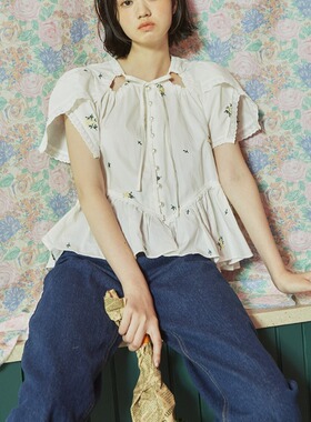 VitalSign花卉交叠袖衬衫(2c)