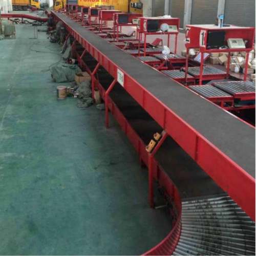 合肥物流快递输送线分拣线可调节伸缩皮带全自动带电机转弯输送机