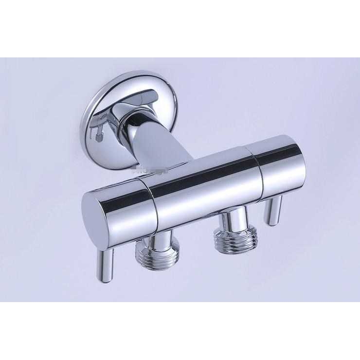 黄铜三角阀 一进二出4分阀 单冷独立控制双开双用角阀