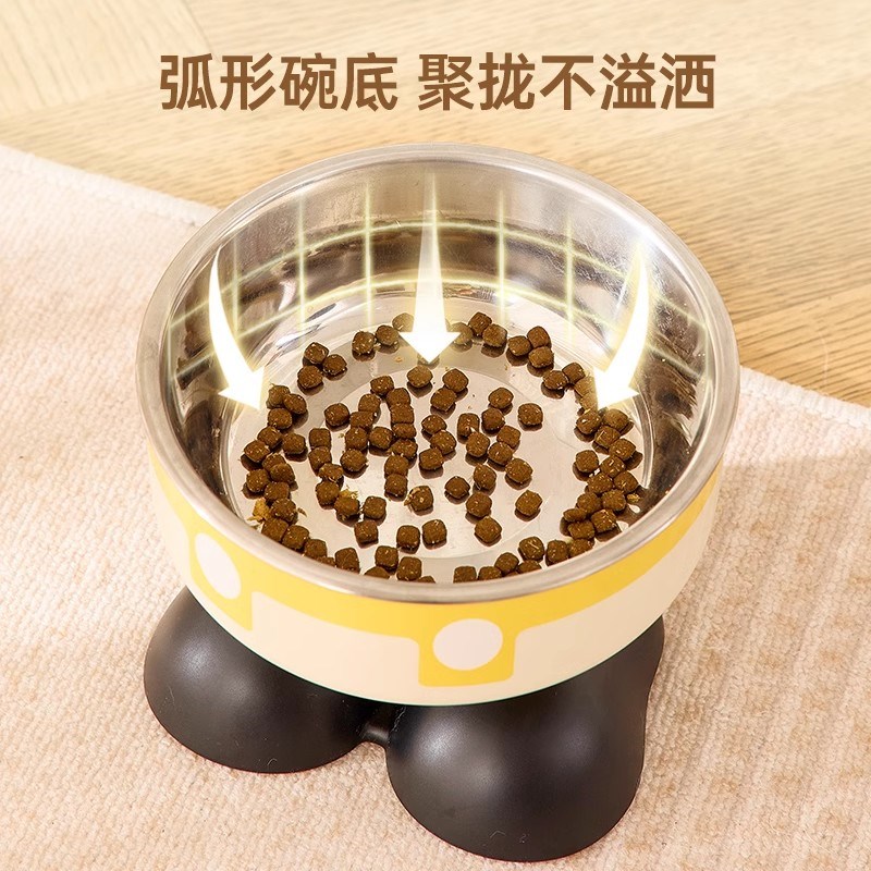 狗碗狗食盆中小型犬吃饭不锈钢饭盆喝水碗宠物防打翻护颈碗