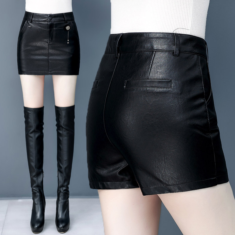 皮裙女2020新款秋季韩版休闲修身显瘦半身裙时尚气质pu皮短裙裤女