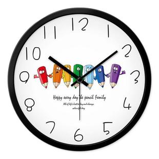 摩门可爱卡通挂钟儿童房卧室时钟客厅超静音创意电子时钟石英钟表