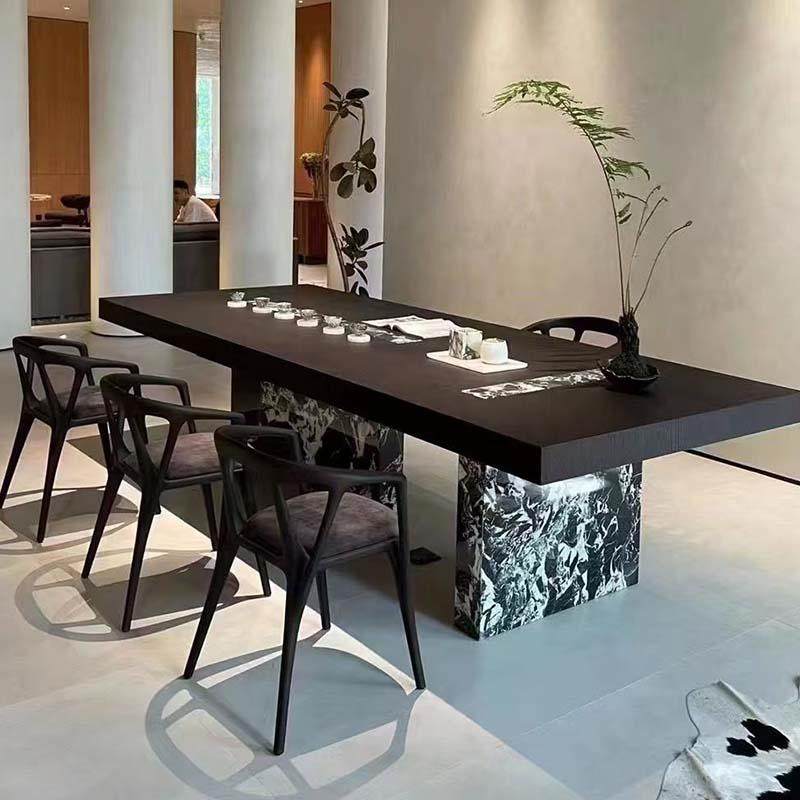 新中式白蜡木茶桌椅新款高端实木泡茶桌办公室茶室会客接待茶台